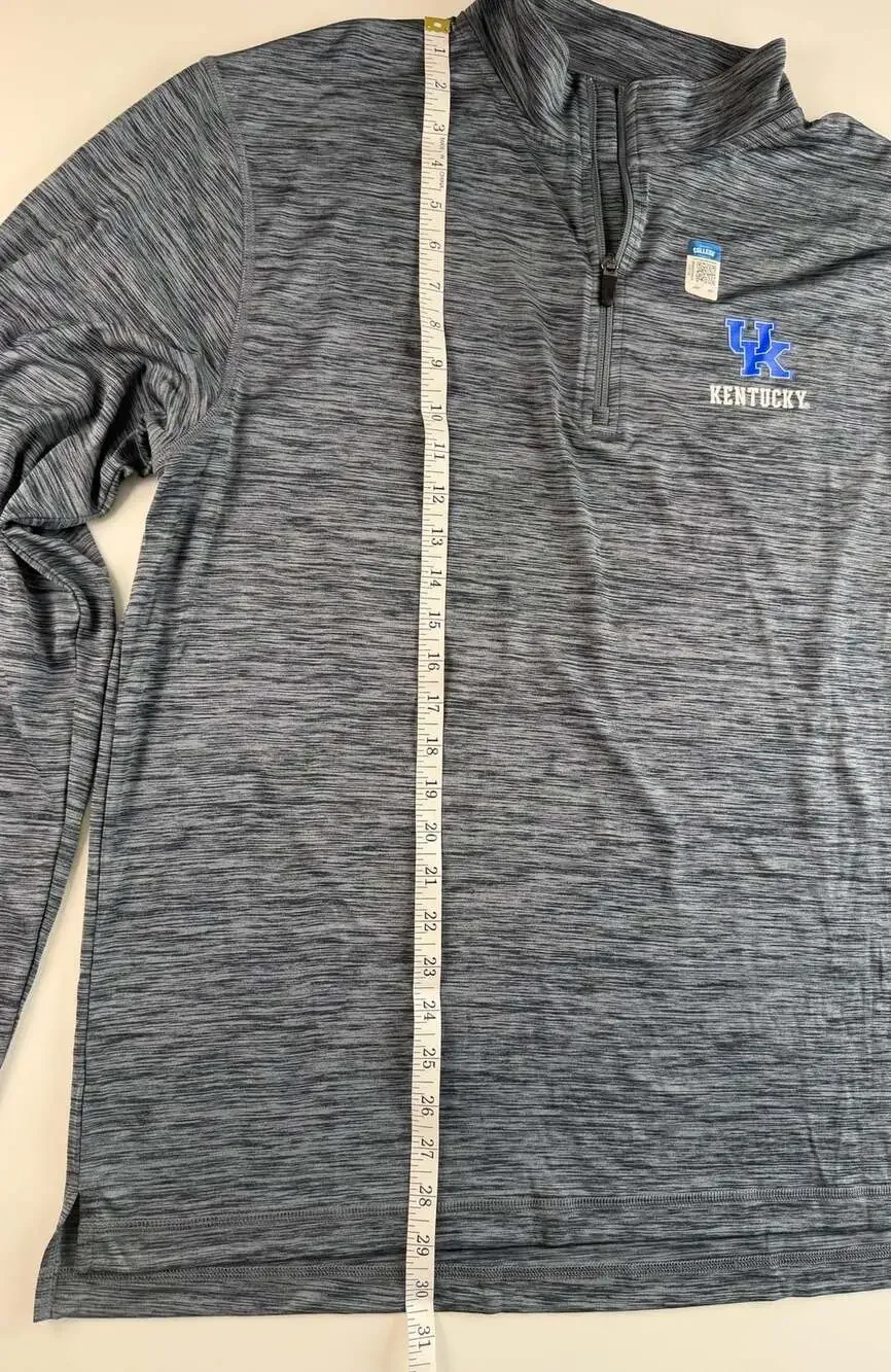 New Kentucky Wildcats Top of the World 1/4 Zip Pullover Mens L Gray NCAA UK